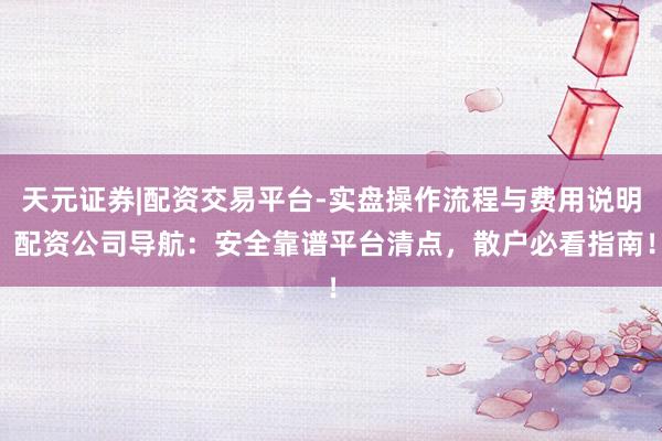 天元证券|配资交易平台-实盘操作流程与费用说明 配资公司导航：安全靠谱平台清点，散户必看指南！