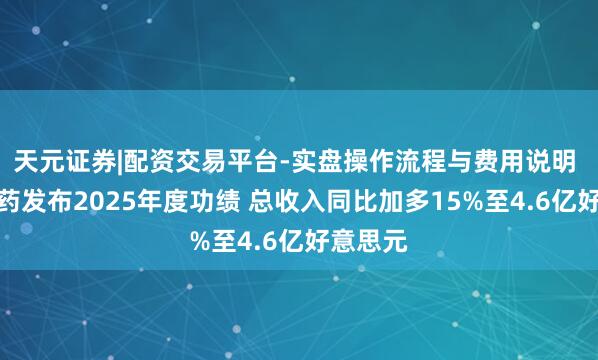 天元证券|配资交易平台-实盘操作流程与费用说明 再鼎医药发布2025年度功绩 总收入同比加多15%至4.6亿好意思元
